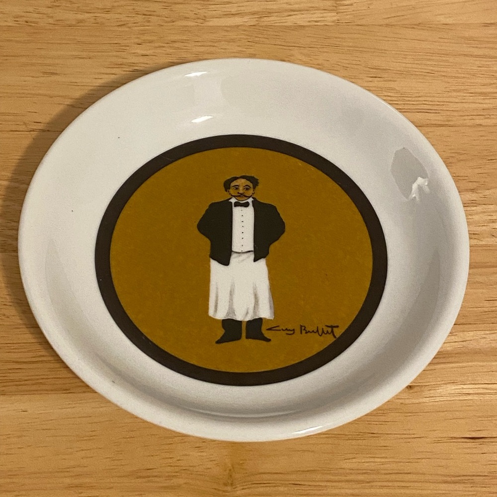 Vintage GUY BUFFET art plate Bowl French Waiter graphic Oil Dipping Bowl 2000s